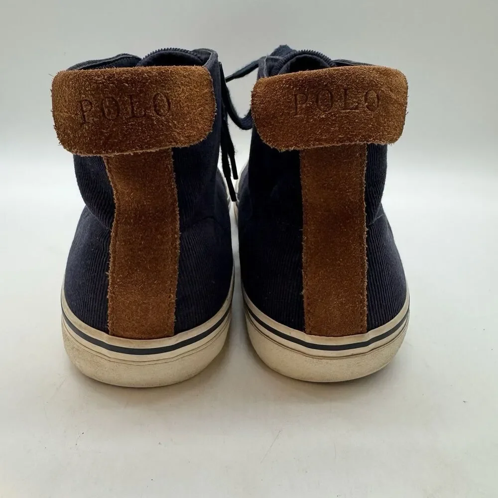Polo Ralph Lauren Talin Navy Corduroy Chukka Boot Men's 10D Casual Lace Up Shoes